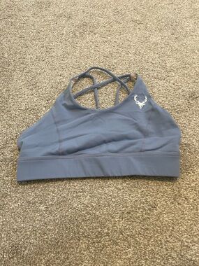 Light Blue Strappy Back Bucked Up Sports Bra